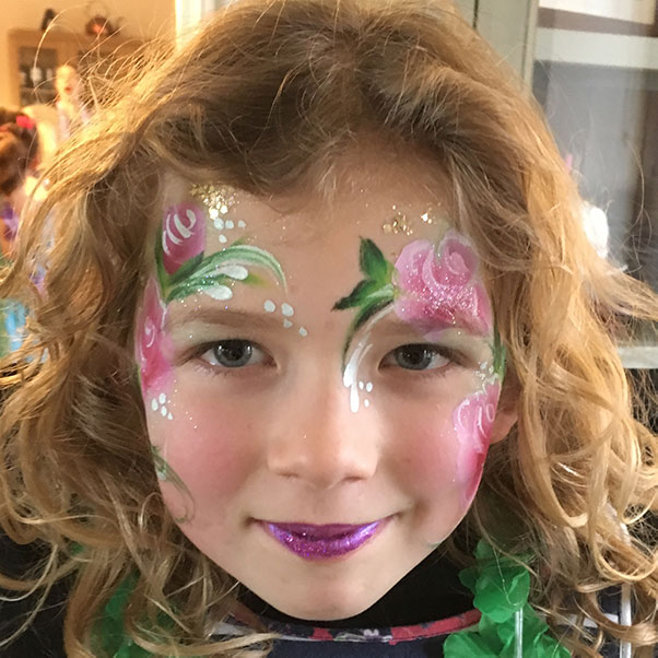 Facepaint curls and flowers