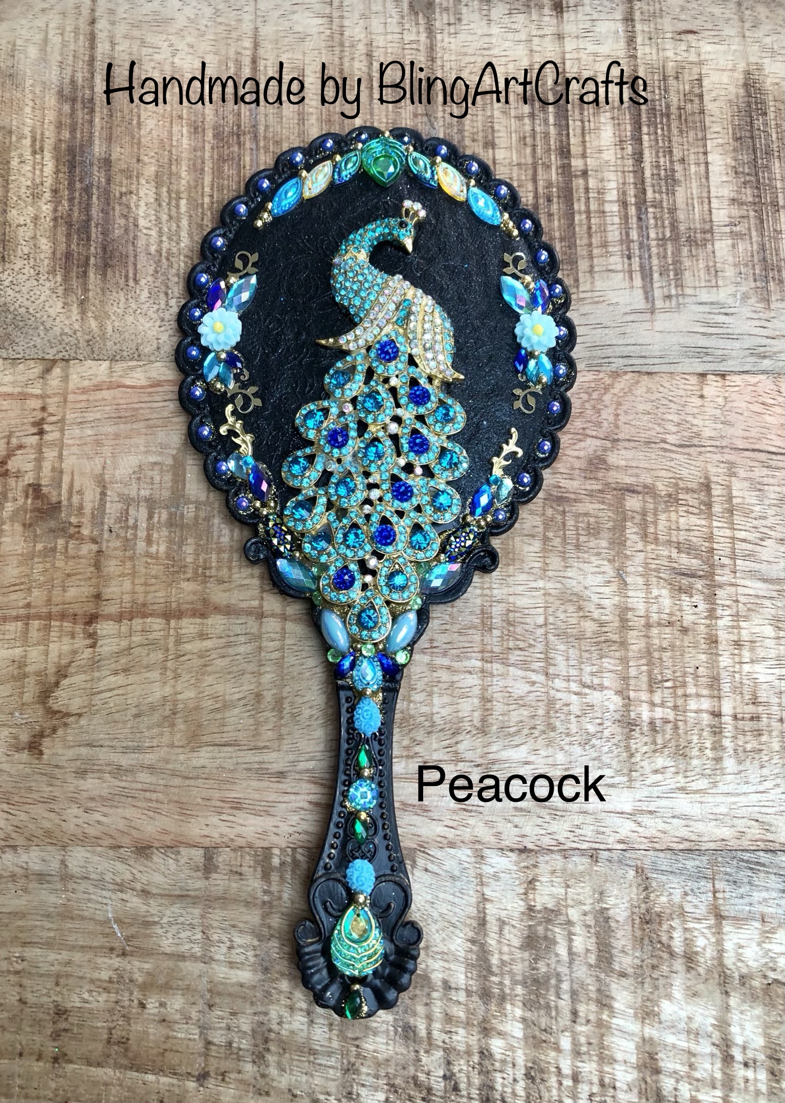 peacock decorated mirror